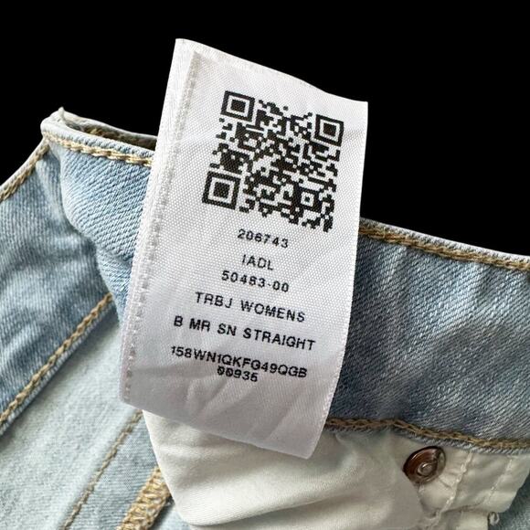 True Religion Billie Jeans Womens 28 Light Wash Mid Rise Straight Denim Pants - Picture 5 of 16